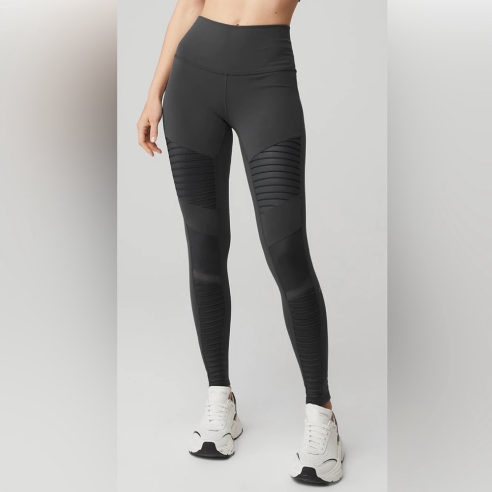 Alo Yoga Mesh Gray Leggings - Picture 1 of 9